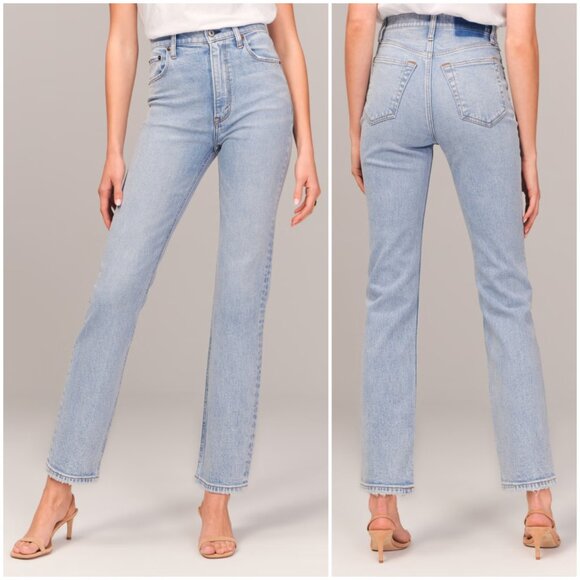 Abercrombie & Fitch Ultra High Rise Ankle Straight Jean Light Wash size 26 - Picture 1 of 12